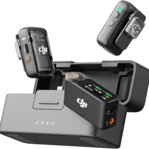 DJI Mic 2 Wireless Microphone System (2 Transmitters + 1 Receiver + Charging Case) - Shadow Black (Copy)